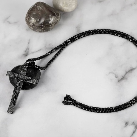 Stainless Steel Yeshua (Jesus) Crucifix  Pendant and 24” Necklaces - Picture 2 of 4